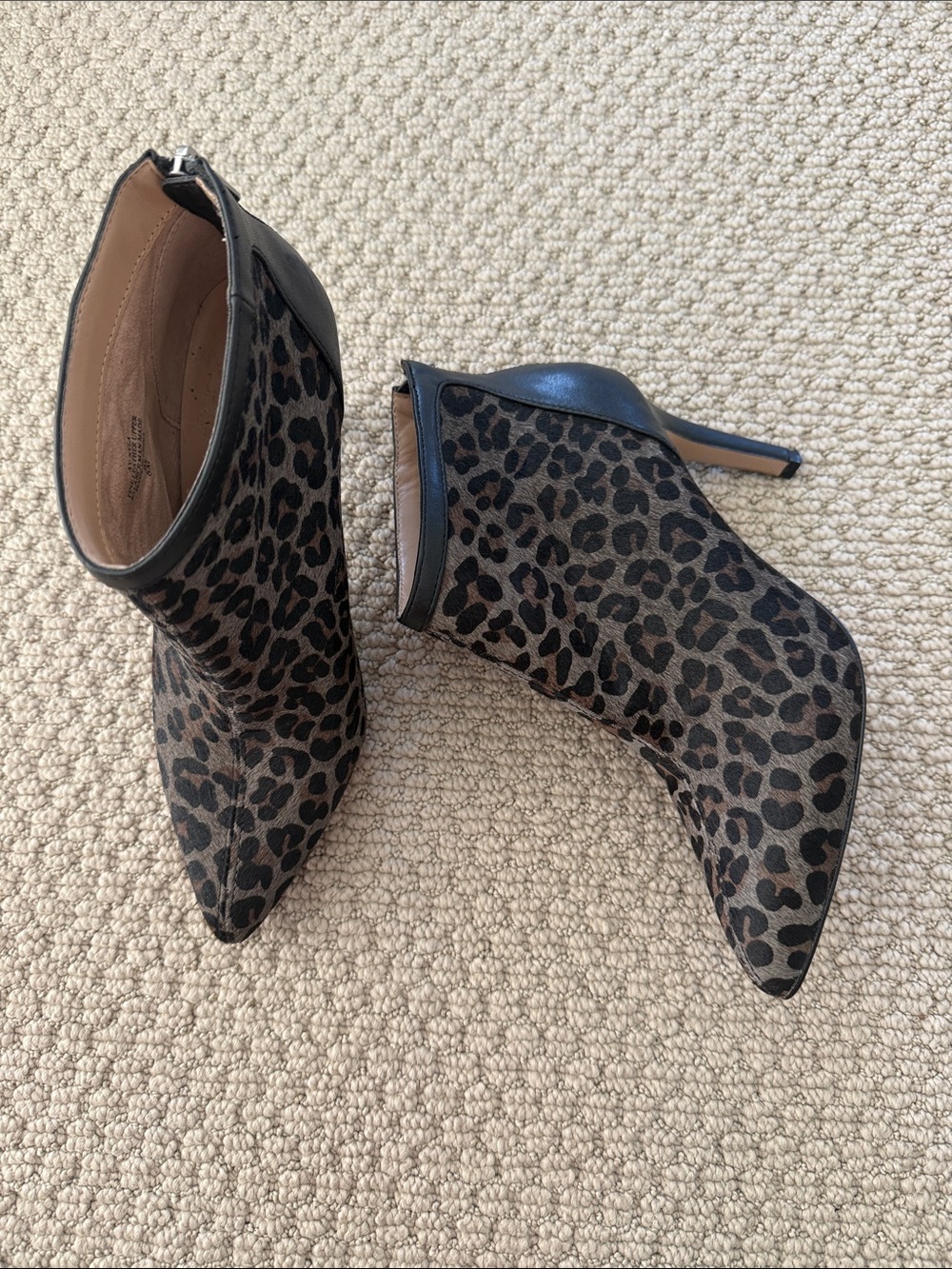 Adrienne Vittadini Nyla Leopard Print Pointed Ankle Booties, 8